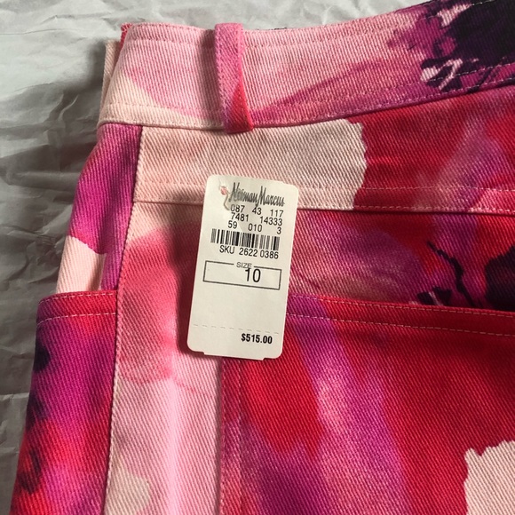 NWT Celine Pink Floral Stretch Denim Trousers 10 - Picture 2 of 15